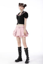 Load image into Gallery viewer, Alternative rebel pink heart bag pleated mini skirt KW231