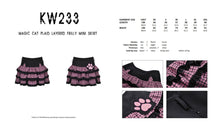 Load image into Gallery viewer, Magic cat plaid layered frilly mini skirt KW233