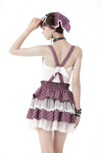 Load image into Gallery viewer, Angel coming plaid lace frilly strap dress KW236