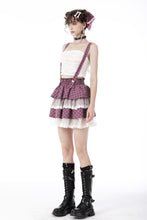 Load image into Gallery viewer, Angel coming plaid lace frilly strap dress KW236