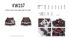 Load image into Gallery viewer, Gothic lolita plaid rabbit mini filly skirt KW237
