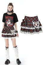 Load image into Gallery viewer, Gothic lolita plaid rabbit mini filly skirt KW237