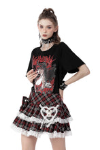 Load image into Gallery viewer, Gothic lolita plaid rabbit mini filly skirt KW237