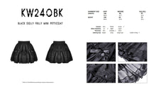 Load image into Gallery viewer, Black dolly frilly mini petticoat  KW240BK