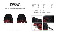 Load image into Gallery viewer, Rebel girl lace plaid irregular mini skirt KW241