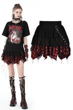 Load image into Gallery viewer, Rebel girl lace plaid irregular mini skirt KW241