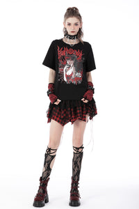 Rebel girl lace plaid irregular mini skirt KW241