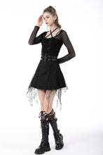 Load image into Gallery viewer, Punk rock cross spider net mini skirt KW245