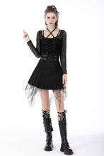 Load image into Gallery viewer, Punk rock cross spider net mini skirt KW245