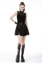 Load image into Gallery viewer, Punk rock high waist pleated hiding red plaid mini skirt KW246