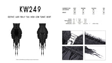 Load image into Gallery viewer, Gothic luxe frilly tail high low tunic skirt KW249