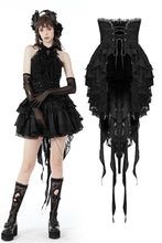 Load image into Gallery viewer, Gothic luxe frilly tail high low tunic skirt KW249