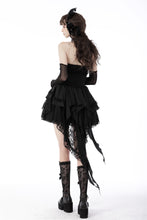 Load image into Gallery viewer, Gothic luxe frilly tail high low tunic skirt KW249
