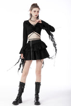 Load image into Gallery viewer, Punk locomotive side zip ragged frilly skirt KW250