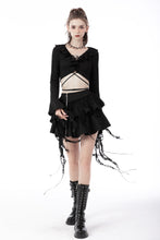 Load image into Gallery viewer, Punk locomotive side zip ragged frilly skirt KW250
