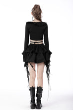 Load image into Gallery viewer, Punk locomotive side zip ragged frilly skirt KW250