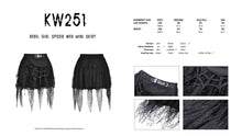 Load image into Gallery viewer, Rebel girl spider web mini skirt  KW251