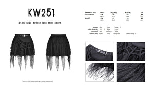 Rebel girl spider web mini skirt KW251