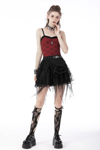 Rebel girl spider web mini skirt KW251