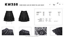 Load image into Gallery viewer, Punk rock lace up shiny PU lace skirt KW258