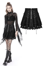 Load image into Gallery viewer, Punk rock lace up shiny PU lace skirt KW258