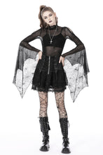 Load image into Gallery viewer, Punk rock lace up shiny PU lace skirt KW258