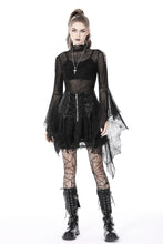 Load image into Gallery viewer, Punk rock lace up shiny PU lace skirt KW258
