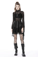 Load image into Gallery viewer, Punk rock lace up shiny PU lace skirt KW258