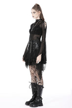 Load image into Gallery viewer, Punk rock lace up shiny PU lace skirt KW258