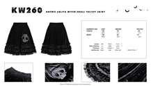 Load image into Gallery viewer, Gothic lolita witch skull velvet skirt KW260