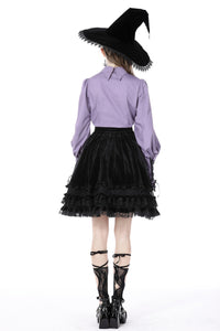 Gothic lolita witch skull velvet skirt KW260