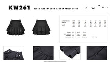Load image into Gallery viewer, Black elegant lady lace up frilly skirt KW261