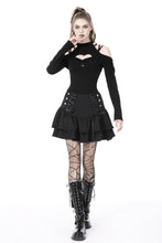 Load image into Gallery viewer, Black elegant lady lace up frilly skirt KW261
