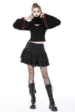 Load image into Gallery viewer, Black elegant lady lace up frilly skirt KW261