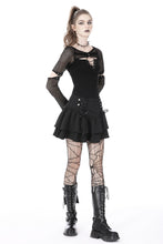 Load image into Gallery viewer, Black elegant lady lace up frilly skirt KW261