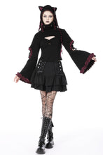 Load image into Gallery viewer, Black elegant lady lace up frilly skirt KW261