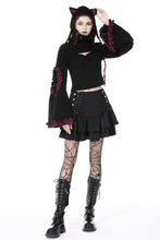 Load image into Gallery viewer, Black elegant lady lace up frilly skirt KW261