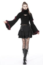 Load image into Gallery viewer, Black elegant lady lace up frilly skirt KW261