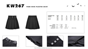 Punk rock pleated skirt KW267