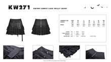 Load image into Gallery viewer, Gothic ghost lace frilly skirt KW271