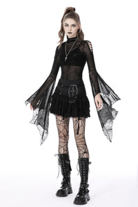 Gothic ghost lace frilly skirt KW271