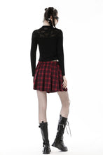 Load image into Gallery viewer, Punk red plaid pleated skirt KW277