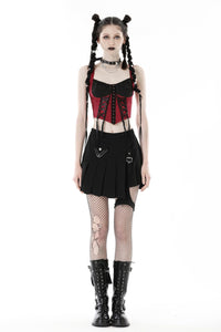Punk rock irreqular pleated skirt KW281