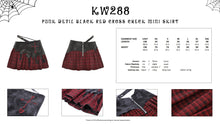 Load image into Gallery viewer, Punk devil black red cross check mini skirt KW288