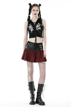 Load image into Gallery viewer, Punk PU red plaid mini skirt KW290