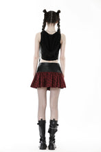 Load image into Gallery viewer, Punk PU red plaid mini skirt KW290
