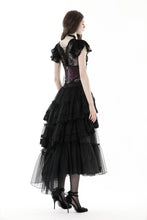 Punk layered frilly high low skirt KW293
