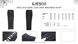 Punk sexy bare legs long shredded skirt KW300