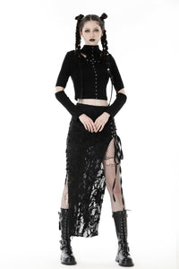 Punk sexy bare legs long shredded skirt KW300