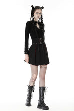 Load image into Gallery viewer, Punk Black red plaid pleated high waist skirt KW305
